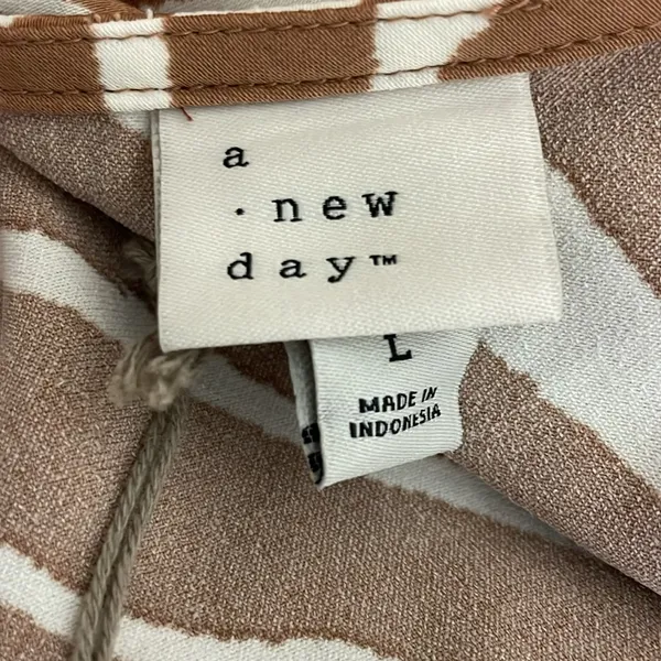 NWT A New Day Khaki Satin Maxi V-Neck Slip Dress Zebra Stripes Sexy Slinky Large - Image 5