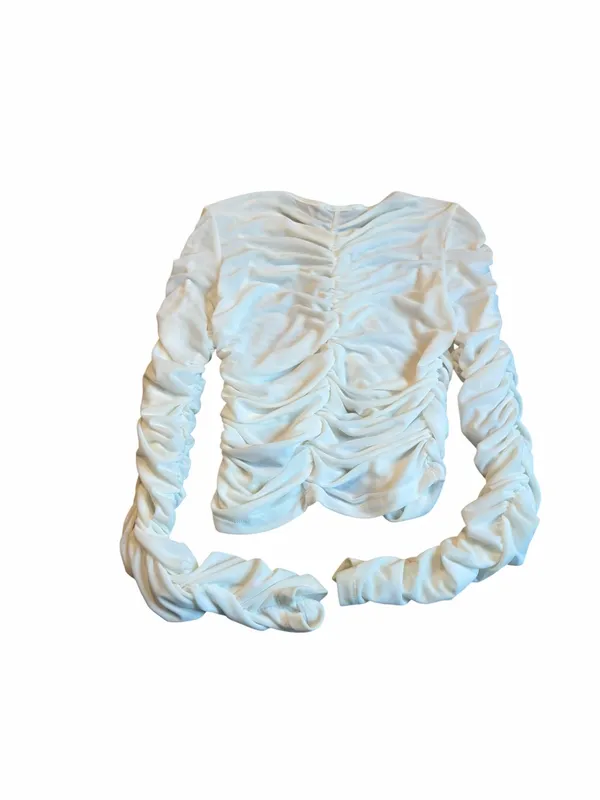 EDIKTED cream ruched blouse - Image 4