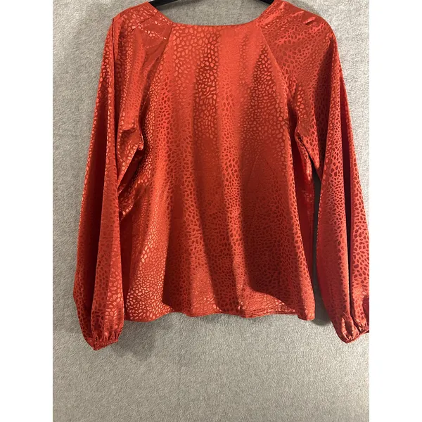 White House Black Market Orange Cheetah‎ Print Small Top - Image 4