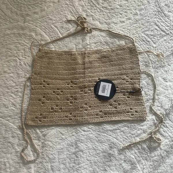 NWT White Fox Boutique Taking My Time Crochet Top Oat - Image 3