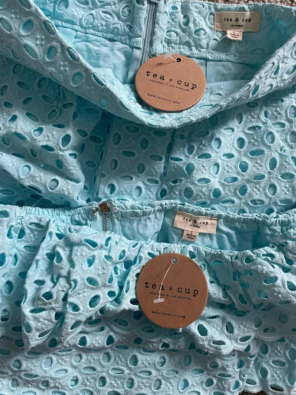 These Three Boutique Aqua Eyelet Set - Image 6