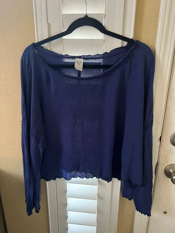 Free People Blue Crop Top - Image 2