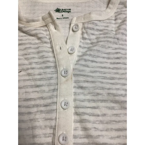 Alpine Design Womens Peak Duofold Henley Top Striped ADW24205SH Small need wash - Image 6
