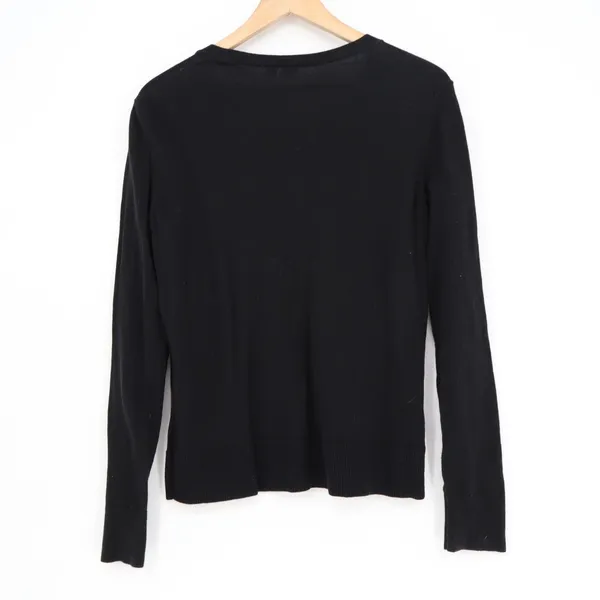 Gap Cardigan Sweater Womens Large Black Knit Ribbed Button Front Long Sleeve - Image 4