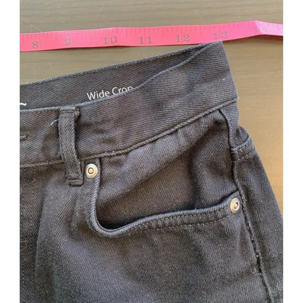COS Black Jeans Women's 26 Wide Crop‎ 3/4 High Rise Straight Minimal Capsule - Image 12