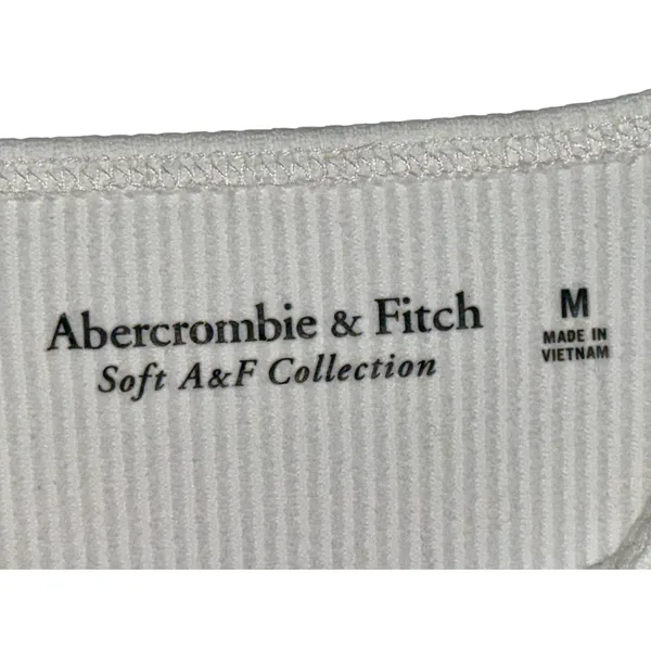 Abercrombie & Fitch Soft AF White Ribbed Knit Shapewear Bodysuit Top Womens Sz M - Image 3