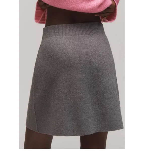 Anthropologie Maeve Knit A-Line Pull On‎ Mini Skirt Women's M Gray Quiet Luxury - Image 8