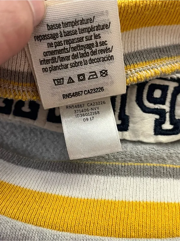 PINK Victoria’s Secret U.S. Navy Oversized Sweatshirt Navy Gray Yellow M - Image 4