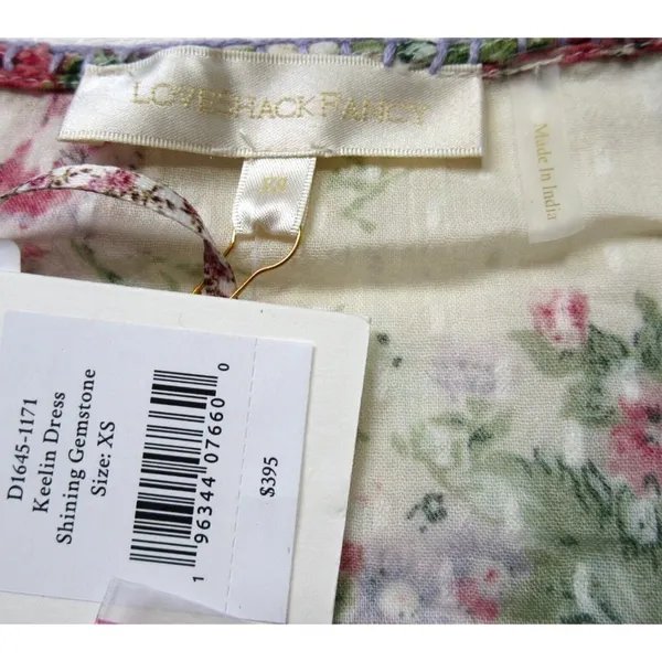 NWT LoveShackFancy Keelin Mini in Shining Gemstone Floral Cotton Dress XS - Image 7