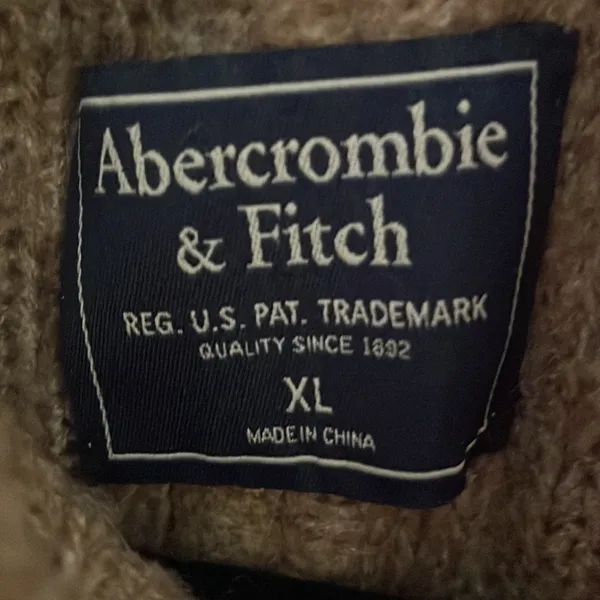 Abercrombie & Fitch Tan Longline Split Back Sweater XL Neutral - Image 3