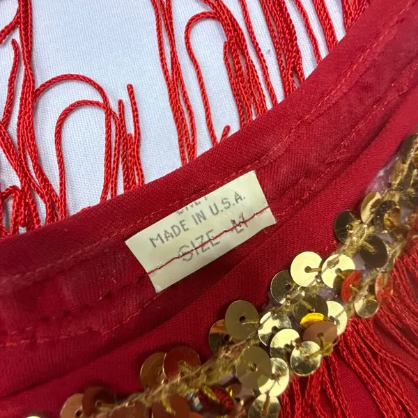 Flapper 1920s Style Red Tiered Fringe Costume Dress - Image 9