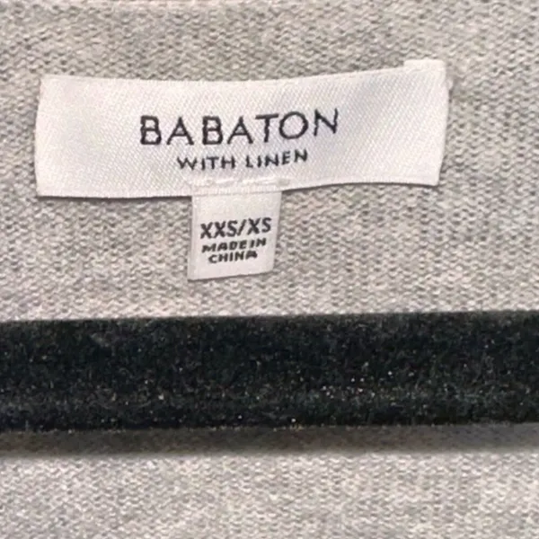 Aritzia Babaton Gray Sweater V-neck Front‎ Pockets Wool Linen Blend - Image 3