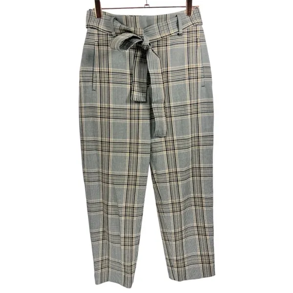 Aritzia‎ Wilfred Plaid Tie Belt Trouser Pants Sz 4 Academia Preppy Career Office - Image 3