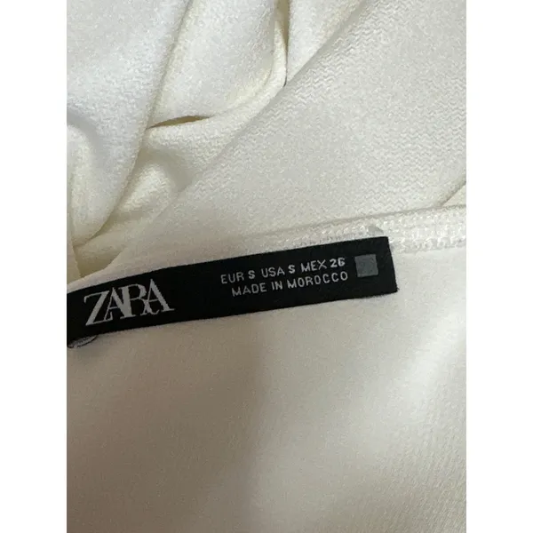 Zara White Halter Sleeveless Cutout Open Back Ruched Mini Bodycon Dress Size S - Image 4