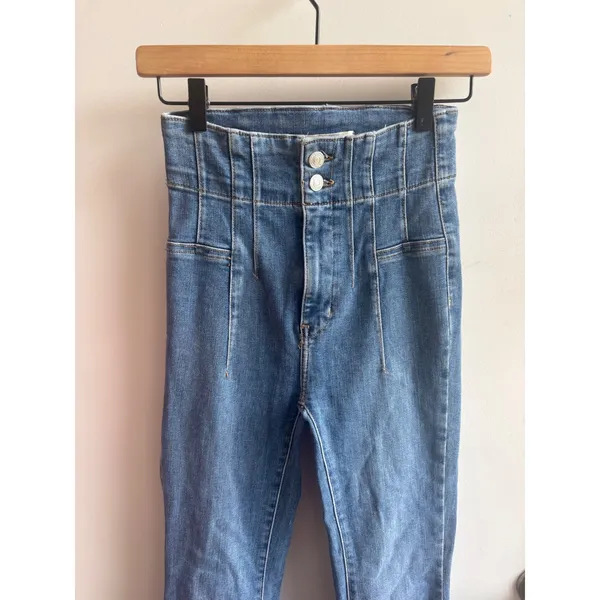 We The Free Free People Jayde Flare Jeans Size 25 Boho Retro High Rise layered - Image 3