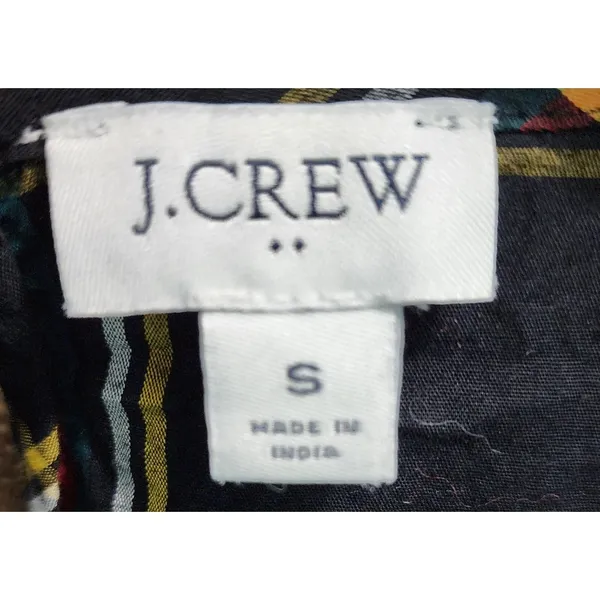 J. Crew‎ Plaid Top Long Sleeve Organic Cotton Blend Blouse Size S - Image 3