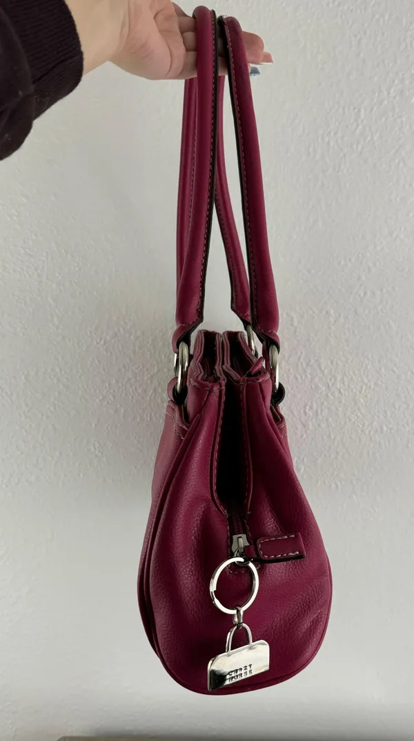 CRAZY HORSE Vintage 90s Y2K Hot Pink Faux Leather Barbiecore Shoulder Bag Purse - Image 7