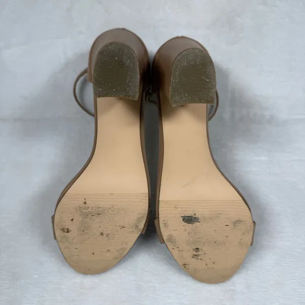 Madden Girl Beella Tan Nude Ankle Strap Block‎ Heel Sandals Women Size 8 - Image 9