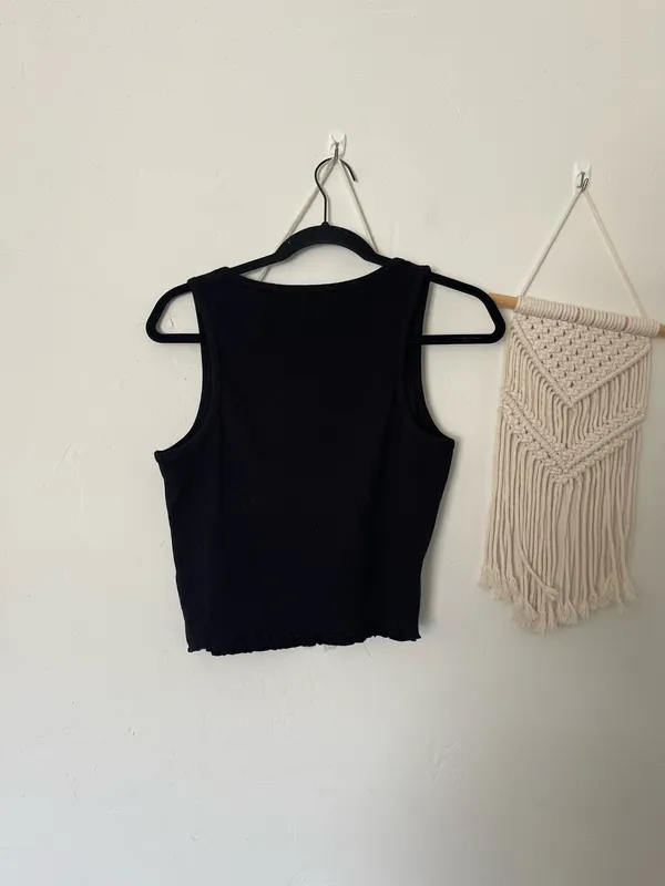 Juicy Couture Rhinestone Black Crop Tank Top - Image 4