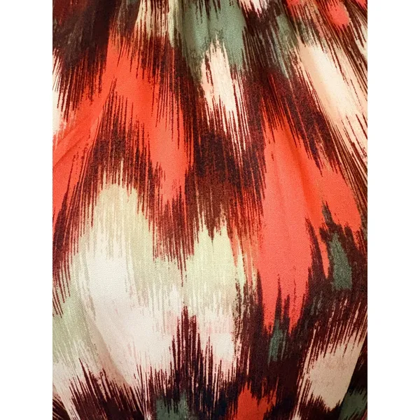 Banana Republic Halter Midi Dress Womens 6 Orange‎ Green New Abstract Ikat Print - Image 10