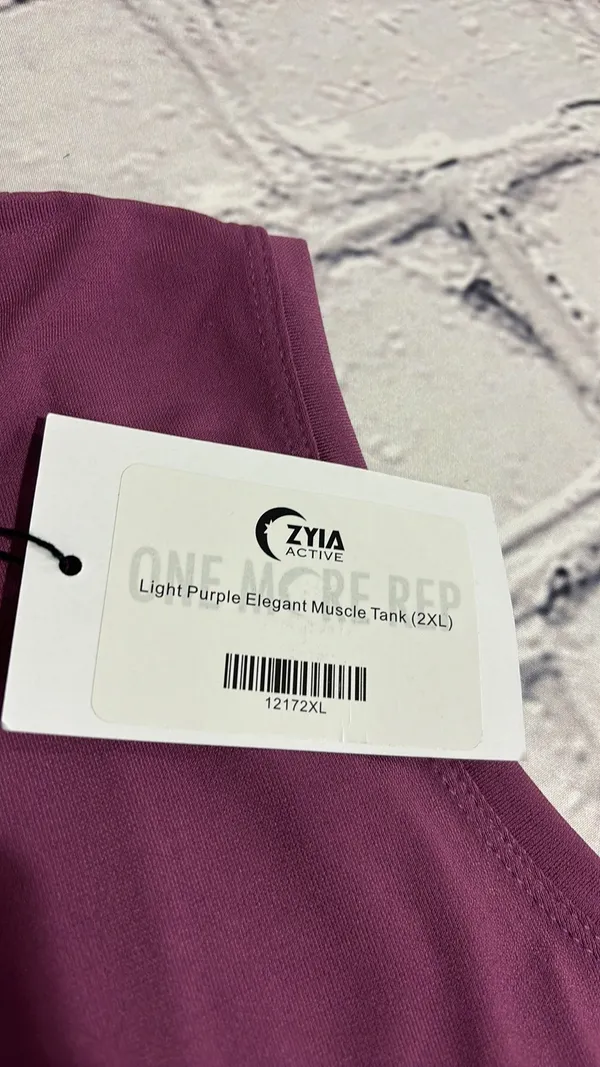 NWT Active Light Purple Elegant Muscle Tank Size 2XL - Image 3