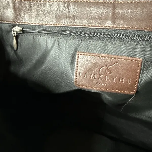 Lamarthe Paris Soft Leather Bag Brown Slouchy Hobo Studded Y2K‎ Made In Romania - Image 9