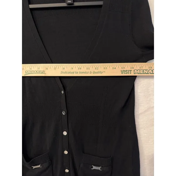 White House Black Market Cardigan Womens Small 100% Merino Wool Long V-Neck - Image 5