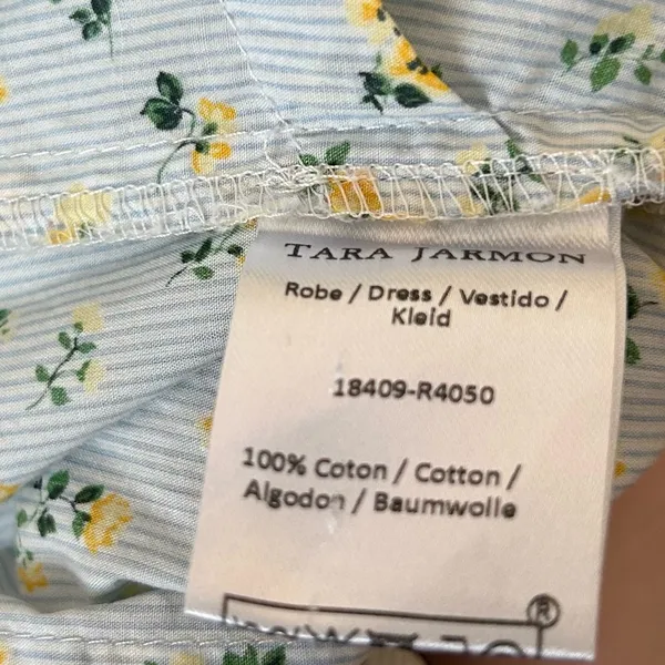 Tara Jarmon Ditsy Floral Stripe Wrap Dress Ruffle Mini Short Size 36 US 2-4‎ - Image 7
