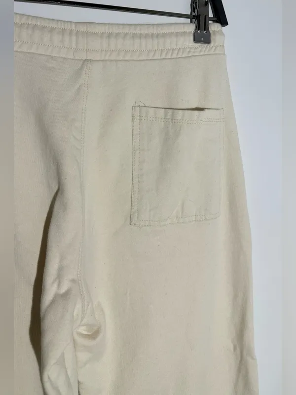 Zara Wide Leg Drawstring Pants - Cream - Image 3