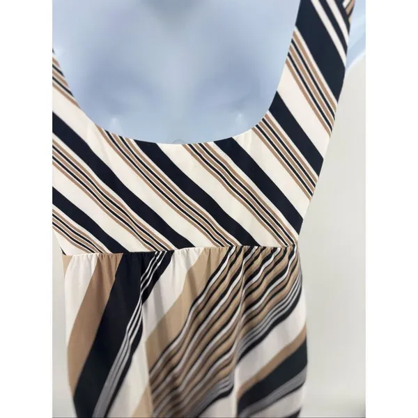Soma Dress Womens S Midi Square Neck Pockets Sharkbite Hem Diagonal Stripe - Image 14