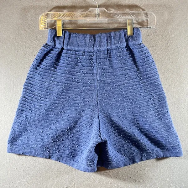 776 | Free People Beach Textured Knit High Rise Lounge Shorts Blue Womens XS‎ - Image 2