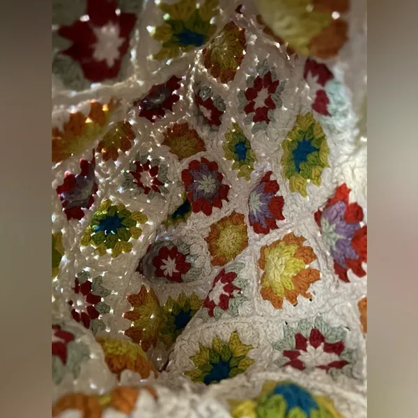 Crochet multicolored shoulder bag Red - Image 2