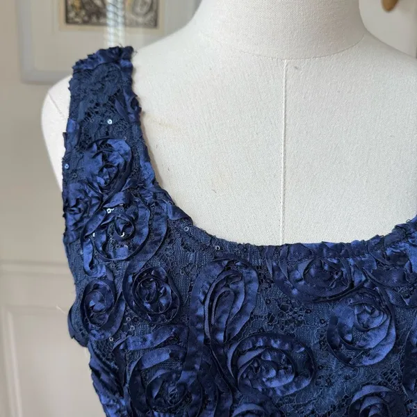 Cachet Dark Blue 2pc Formal Jacket Tank Soutache Sequin Rhinestone Clip 6 - Image 11