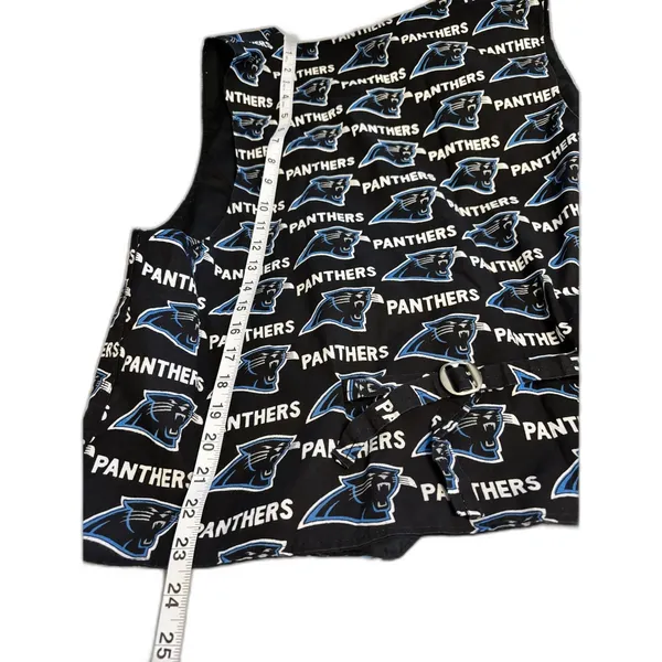 Carolina Panthers Vest Women Size M/L Black NFL Football Button Front - Image 2