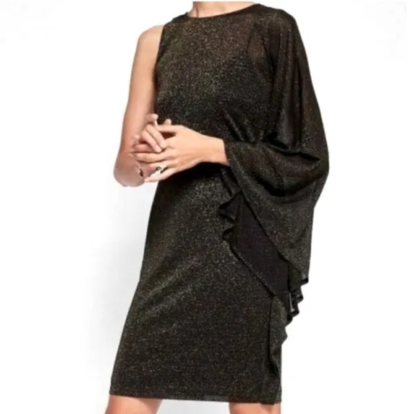 NWT Ted Baker‎ London Monyca Glitter One Shoulder Knee Length Dress XXS Cocktail - Image 10