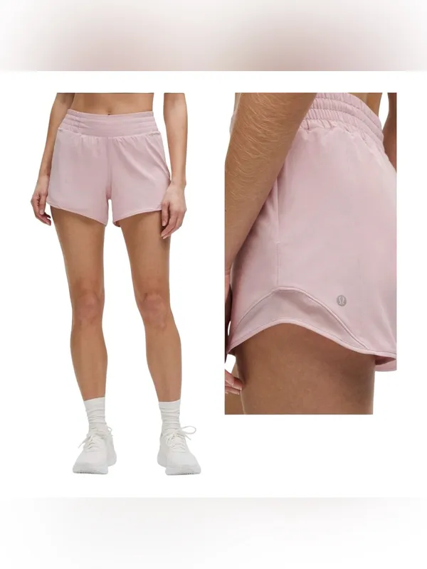 Lululemon Hotty Hot High Rise Shorts Women’s Size 4 Pink Haze 4” Lined Run NEW - Image 2