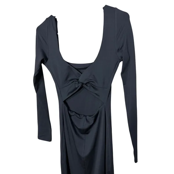 Princess Polly Black Long Sleeve Open Back Twist Maxi Dress‎ US 4 Square Neck - Image 5