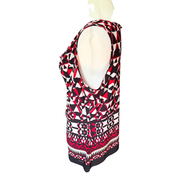 Calvin Klein Red White Black Sleeveless Top Medium - Image 4