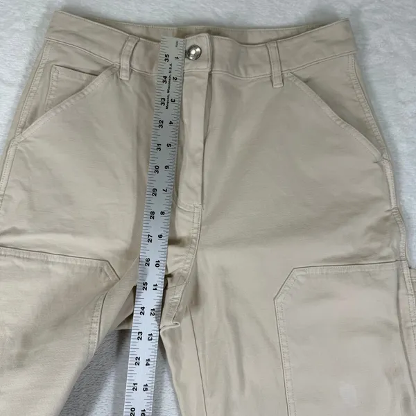 Wilfred Free Aritzia Beige High Rise Carpenter Straight Leg Utility Pants Size 8 - Image 5