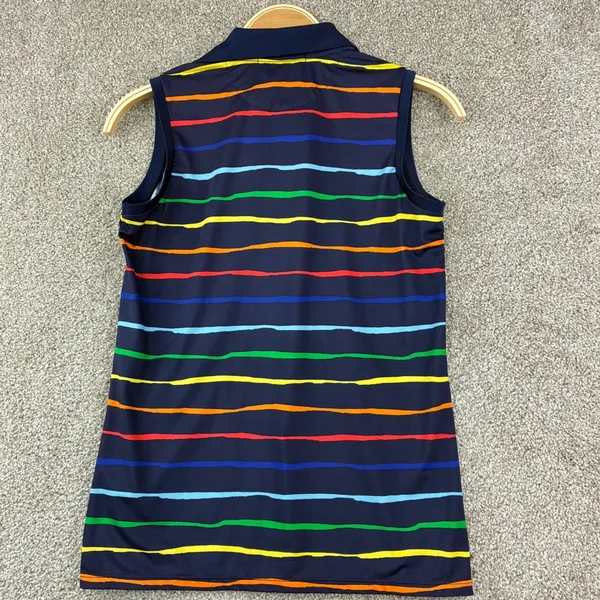 RLX Ralph Lauren Size S Sleeveless Golf Polo Navy Stripe Performance Athletic - Image 3