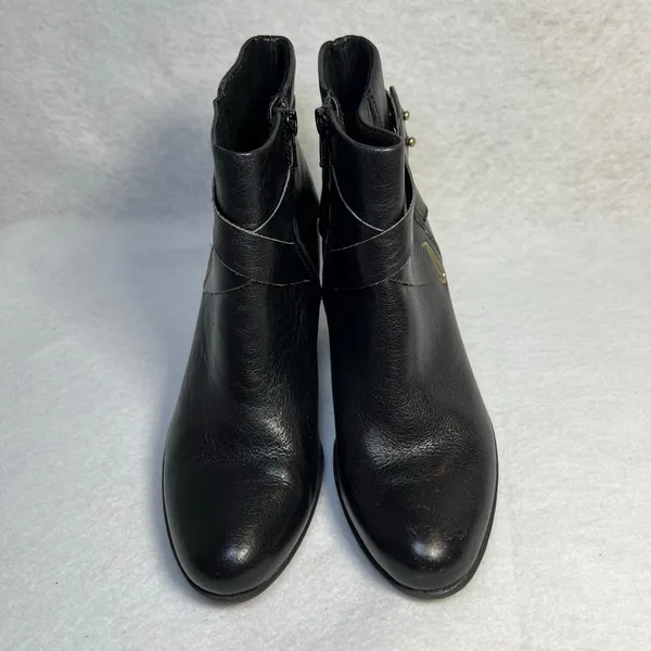 B.O.C. By Born Richardson Black Leather Heeled Ankle Boots Women’s Size 6 - Image 3