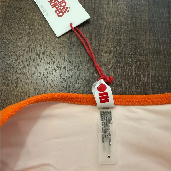 NWT Solid & Striped Terry Tati Bikini Bottom in Tangerine Size Small - Image 3