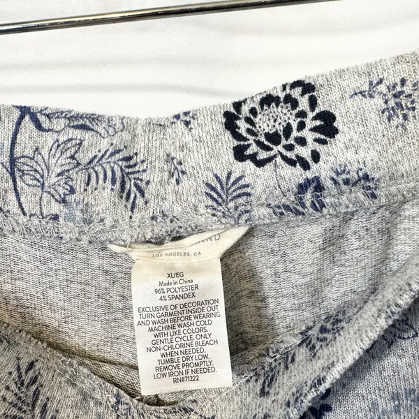 Lucky Brand XL‎ Pajama Set Gray Blue Floral Toile Short Sleeve Loungewear 727 - Image 12