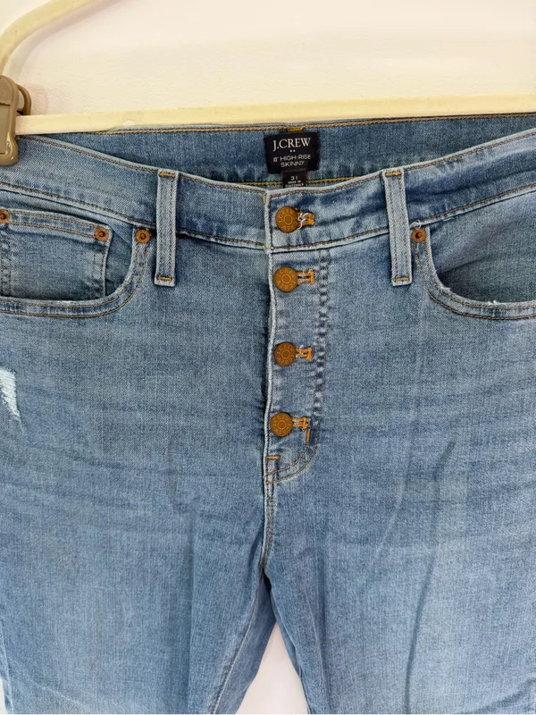 J. Crew Light Wash high raise Skinny Button-Fly Jeans 31 - Image 3