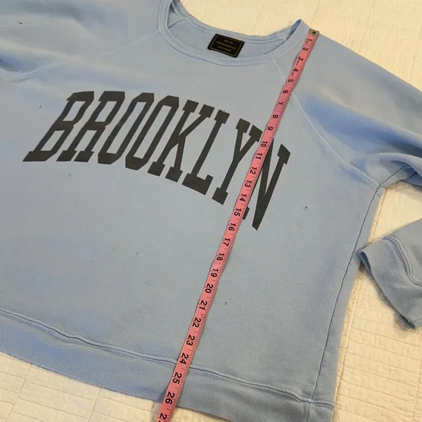 Free People Retrobrand Small Brooklyn Terry Sweatshirt Oversized Blue - Image 7
