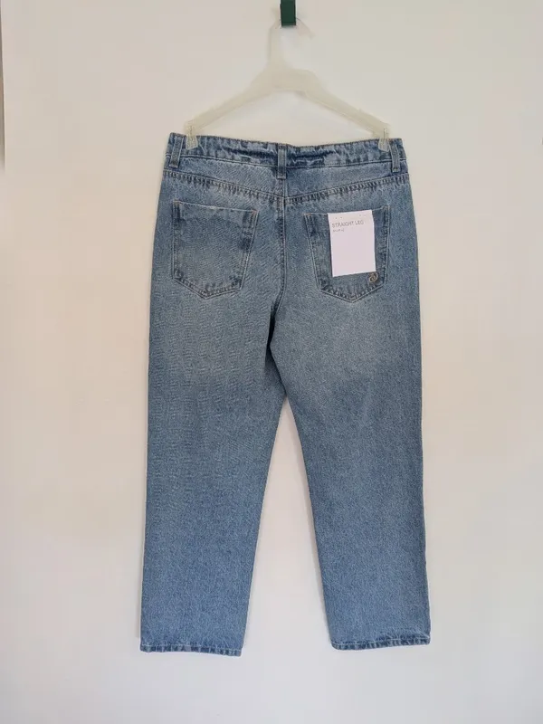 NWT Pearl Beaded Star Embellished Straight Leg Denim Jeans Sz 9 Medium Wash - Image 15
