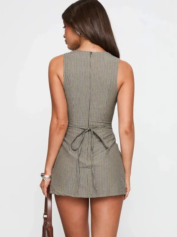 Princess Polly Yumiko Romper in Green Stripe NWT - Image 2