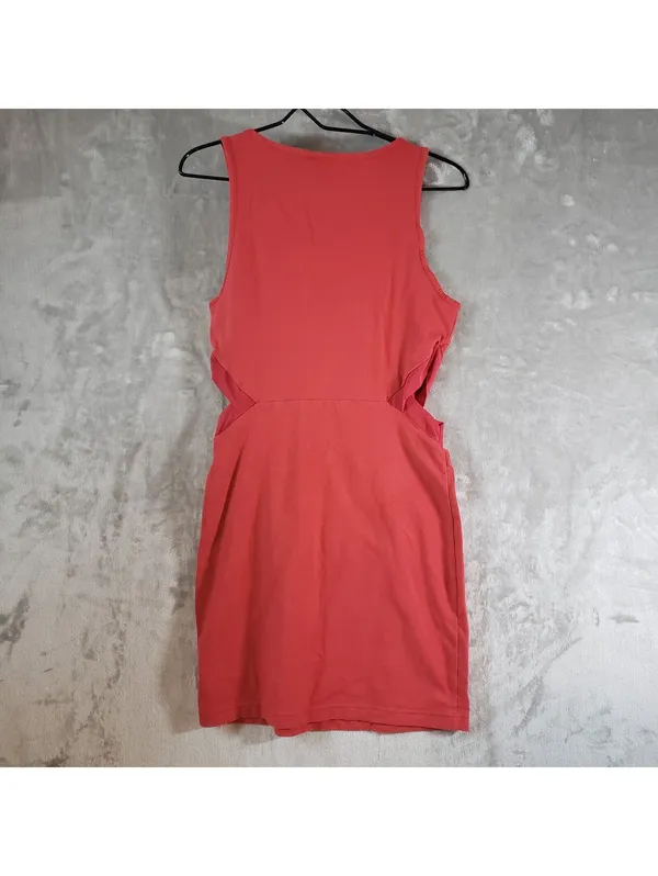 PUMA Red Scoop Neck Sleeveless Cut Out Stretch Knit Bodycon Mini Dress M - Image 2