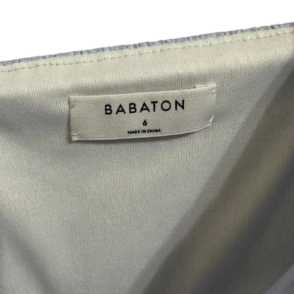 Babaton Blue Linen Blend Button Front Smocked Midi Dress Size‎ 6 Summer Coastal - Image 4
