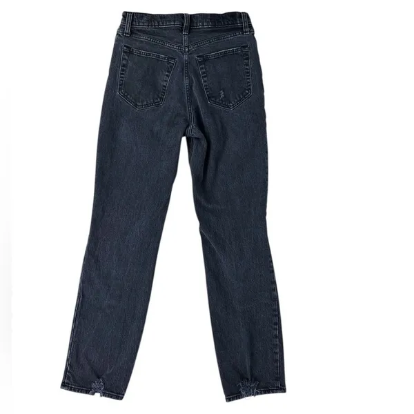 Abercrombie The 90s Straight Ultra High Rise Black Distressed‎ Jeans Size 4 / 27 - Image 3